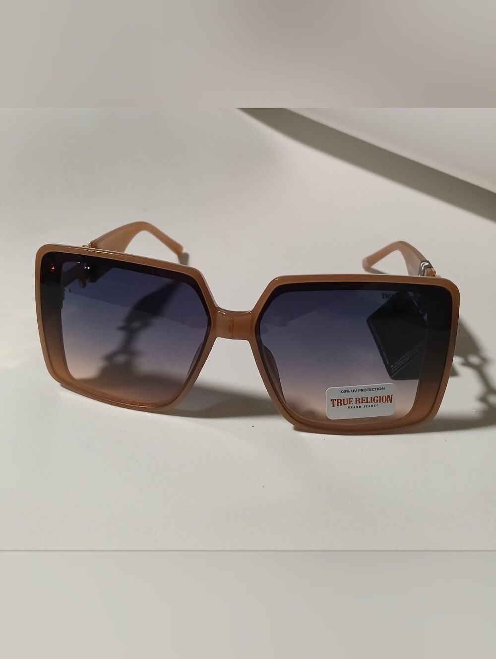 True Religion Brown Frame Sunglasses with Gradient Blue Lenses